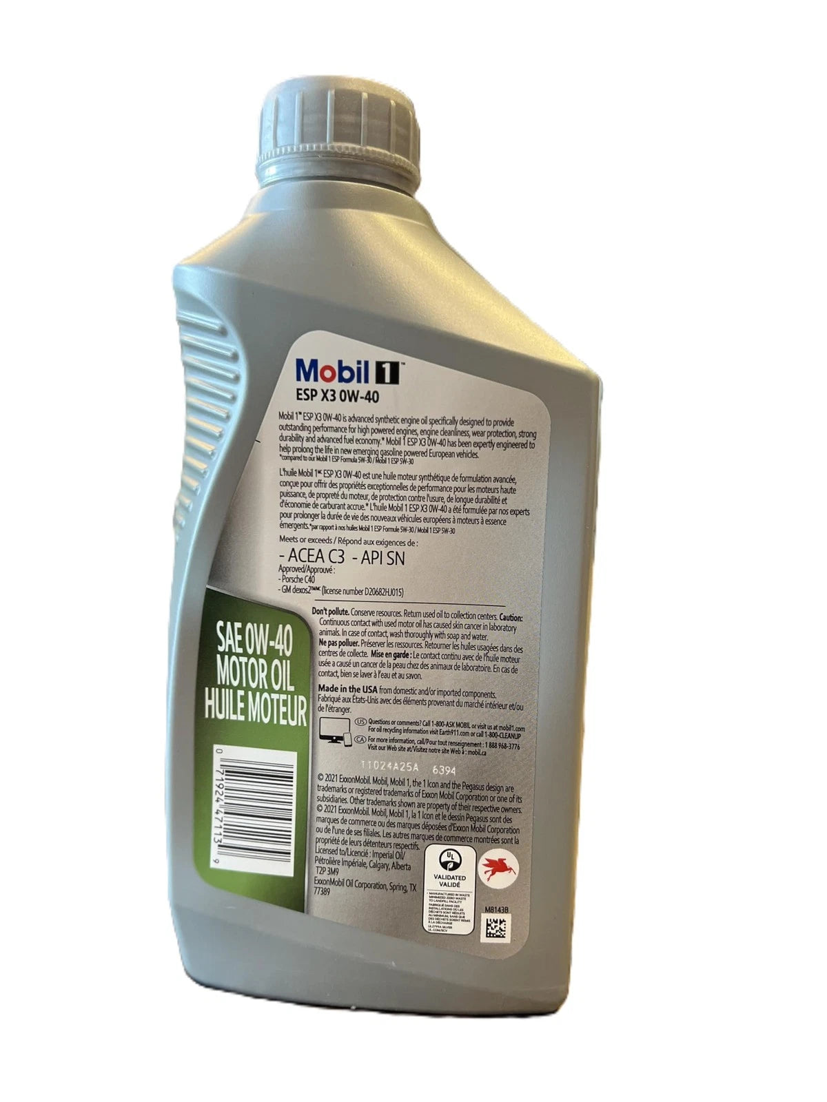 Mobil 1 Full Synthetic 0W40 Engine Oil for High Performance Vehicles - Case of 6 Quarts