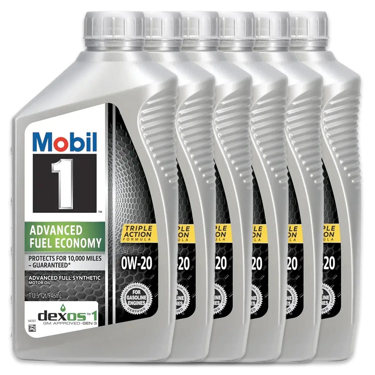 Mobil 1 Advanced 0W-20 Full Synthetic Engine Oil, Improves Fuel Economy, Case of 6 Qts.