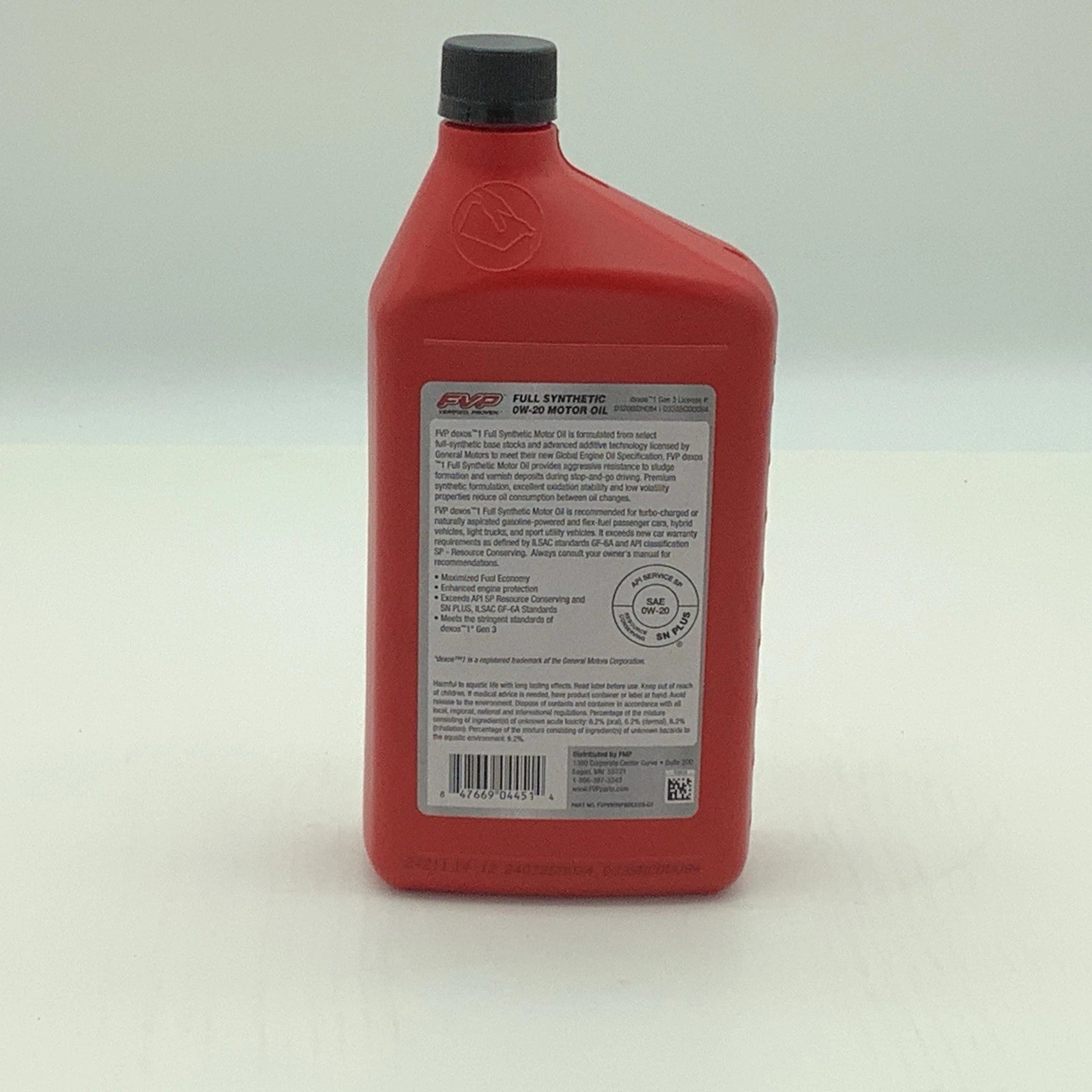 (6 pack) FVP Full Synthetic SAE 0W-20 Motor Oil, 6 Quarts, Advanced Protection