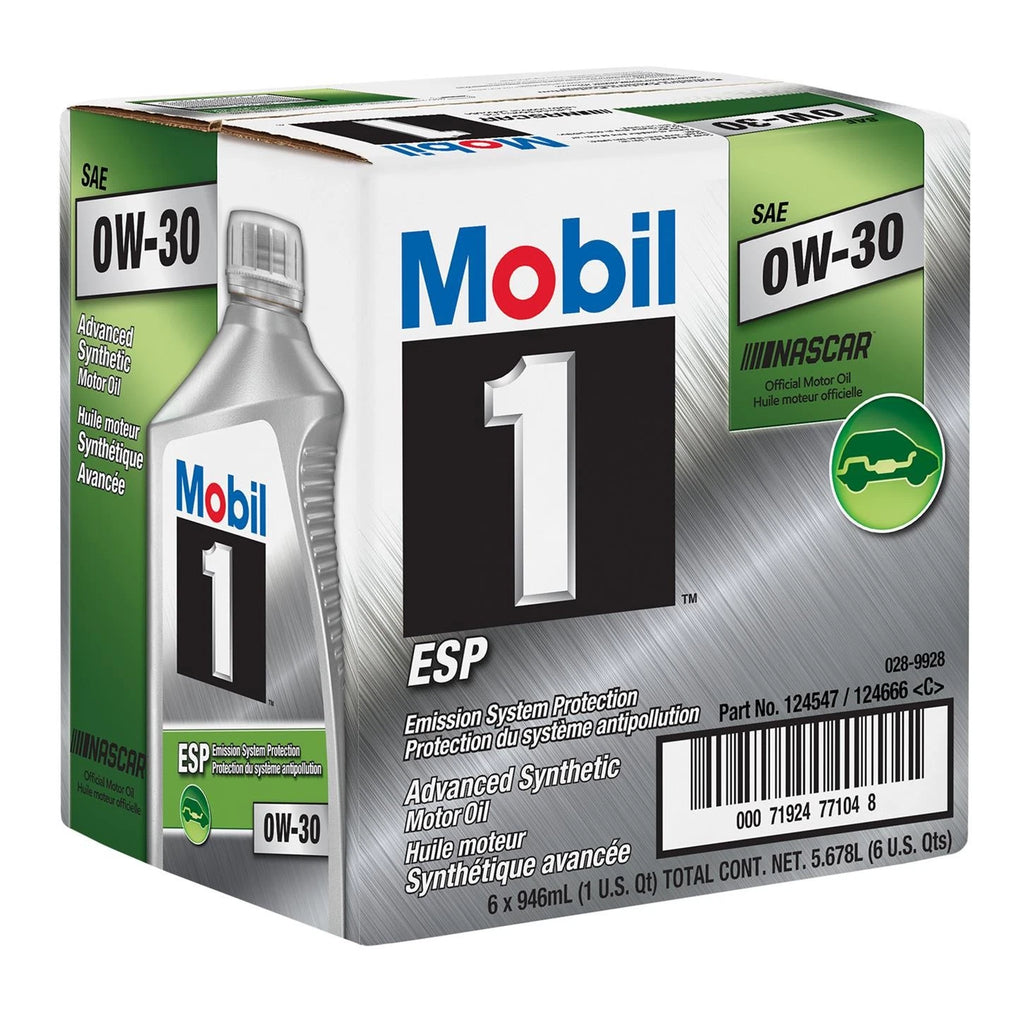 6 Pack Mobil 1 121218 0W-30 ESP Motor Engine Oil - 1 Quart New Free Shipping