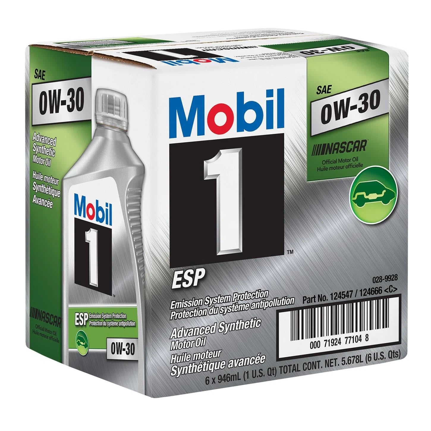 6 Pack Mobil 1 121218 0W-30 ESP Motor Engine Oil - 1 Quart New Free Shipping