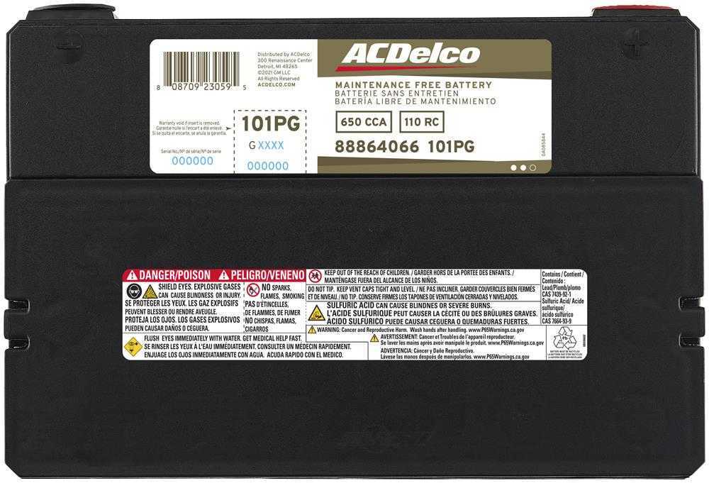 Brand New A-C Delco 101PG Battery - 650CCA - 110RC 2003-07 CTS-SRX-STS