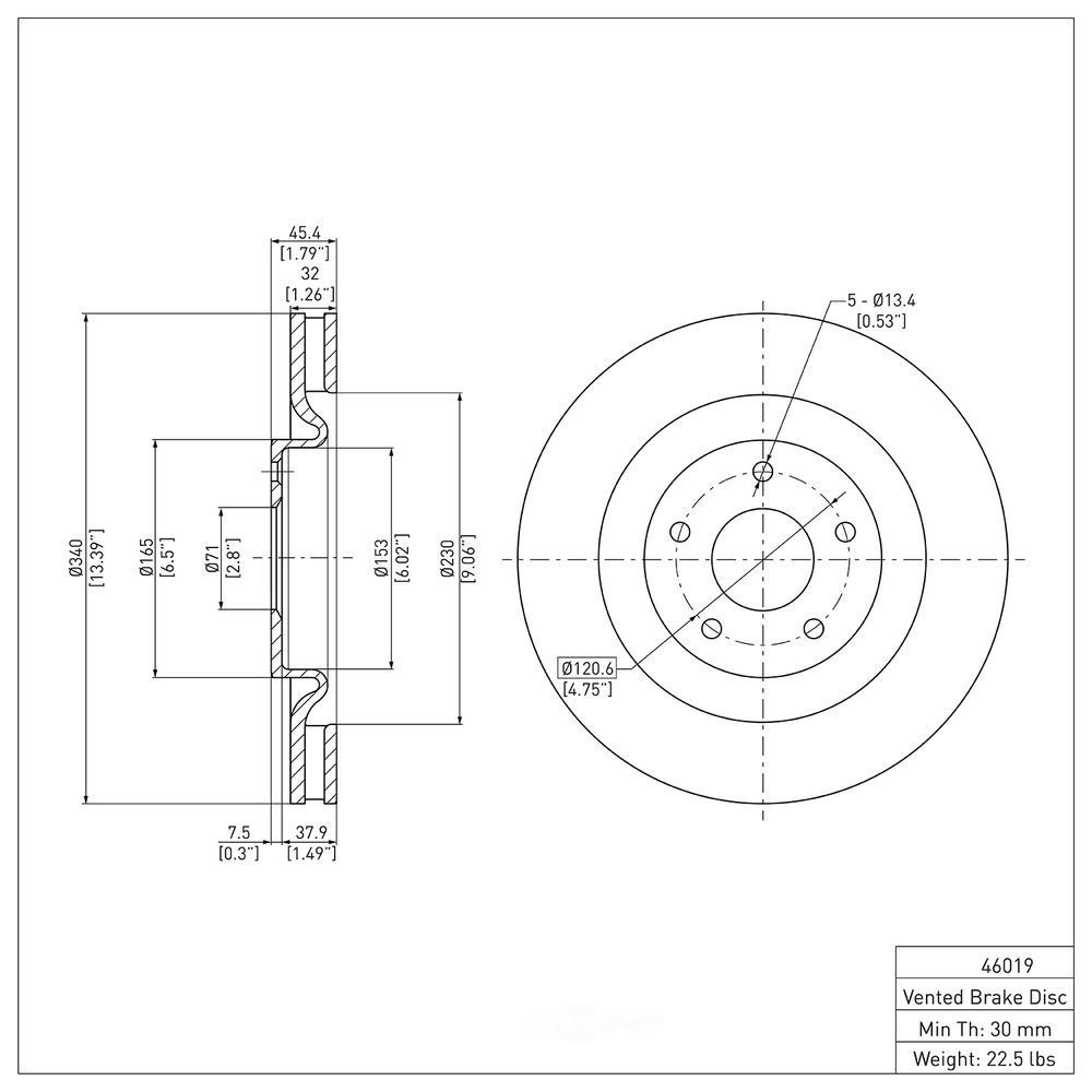 Frt Disc Brake Rotor  DFC  604-46019