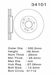 PROMAX Premium Geo-Coated Brake Rotor 20-34101