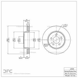 Frt Disc Brake Rotor  DFC  604-42020