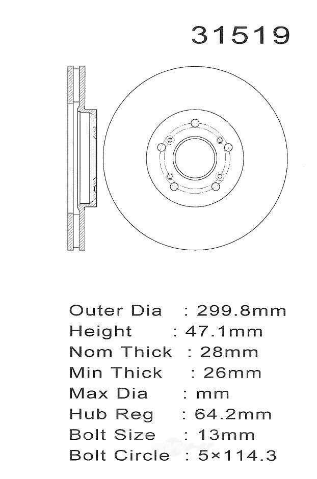 PROMAX Premium Geo-Coated Brake Rotor 20-31519