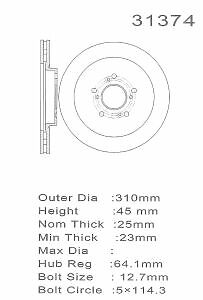 PROMAX Premium Geo-Coated Brake Rotor 20-31374
