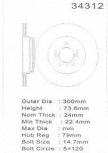 PROMAX Premium Geo-Coated Brake Rotor 20-34312