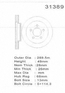 PROMAX Premium Geo-Coated Brake Rotor 20-31389