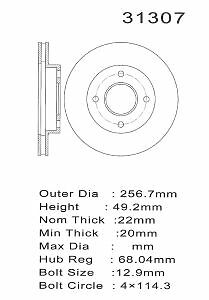 PROMAX Premium Geo-Coated Brake Rotor 20-31307