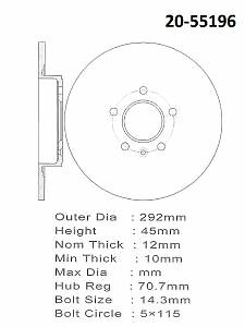 PROMAX Premium Geo-Coated Brake Rotor 20-55196