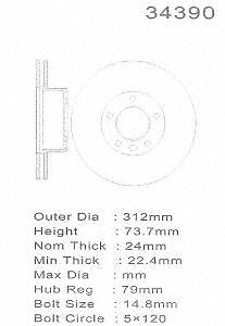 PROMAX Premium Geo-Coated Brake Rotor 20-34390