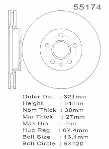 PROMAX Premium Geo-Coated Brake Rotor 20-55174