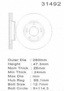 PROMAX Premium Geo-Coated Brake Rotor 20-31492
