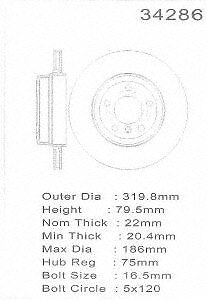 PROMAX Premium Geo-Coated Brake Rotor 20-34286