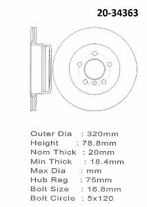 PROMAX Premium Geo-Coated Brake Rotor 20-34363