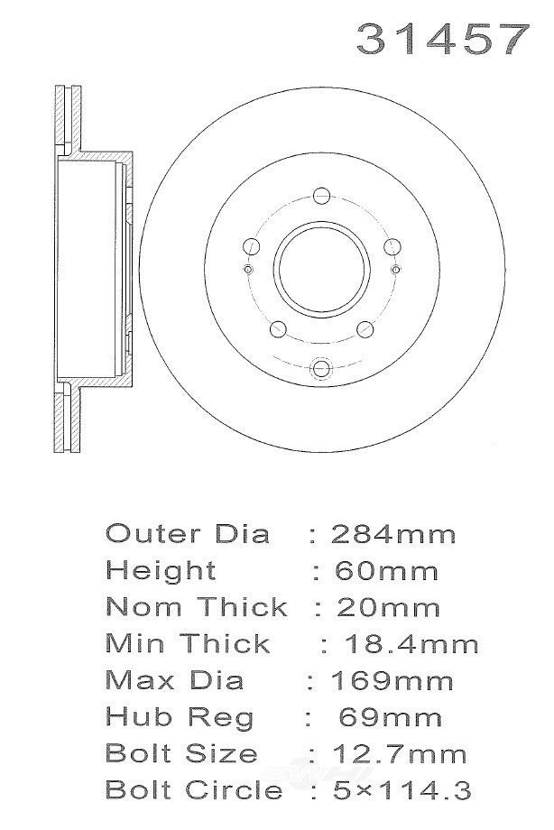 PROMAX Premium Geo-Coated Brake Rotor 20-31457