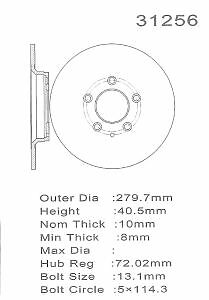 PROMAX Premium Geo-Coated Brake Rotor 20-31256