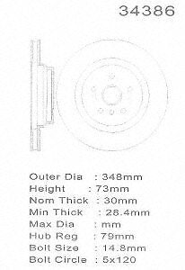 PROMAX Premium Geo-Coated Brake Rotor 20-34386
