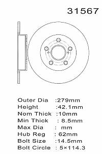 PROMAX Premium Geo-Coated Brake Rotor 20-31567