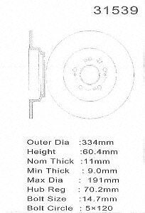 PROMAX Premium Geo-Coated Brake Rotor 20-31539