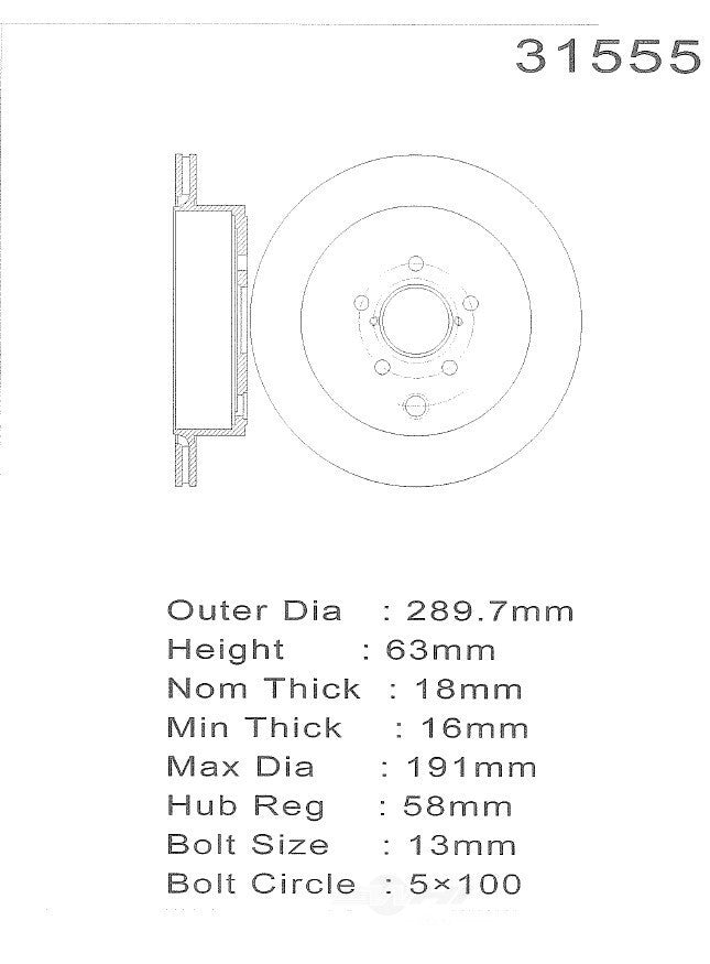 PROMAX Premium Geo-Coated Brake Rotor 20-31555