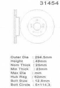 PROMAX Premium Geo-Coated Brake Rotor 20-31454