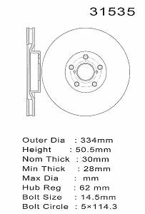 PROMAX Premium Geo-Coated Brake Rotor 20-31535