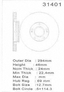 PROMAX Premium Geo-Coated Brake Rotor 20-31401