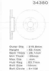 PROMAX Premium Geo-Coated Brake Rotor 20-34380