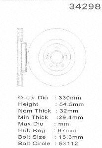 PROMAX Premium Geo-Coated Brake Rotor 20-34298