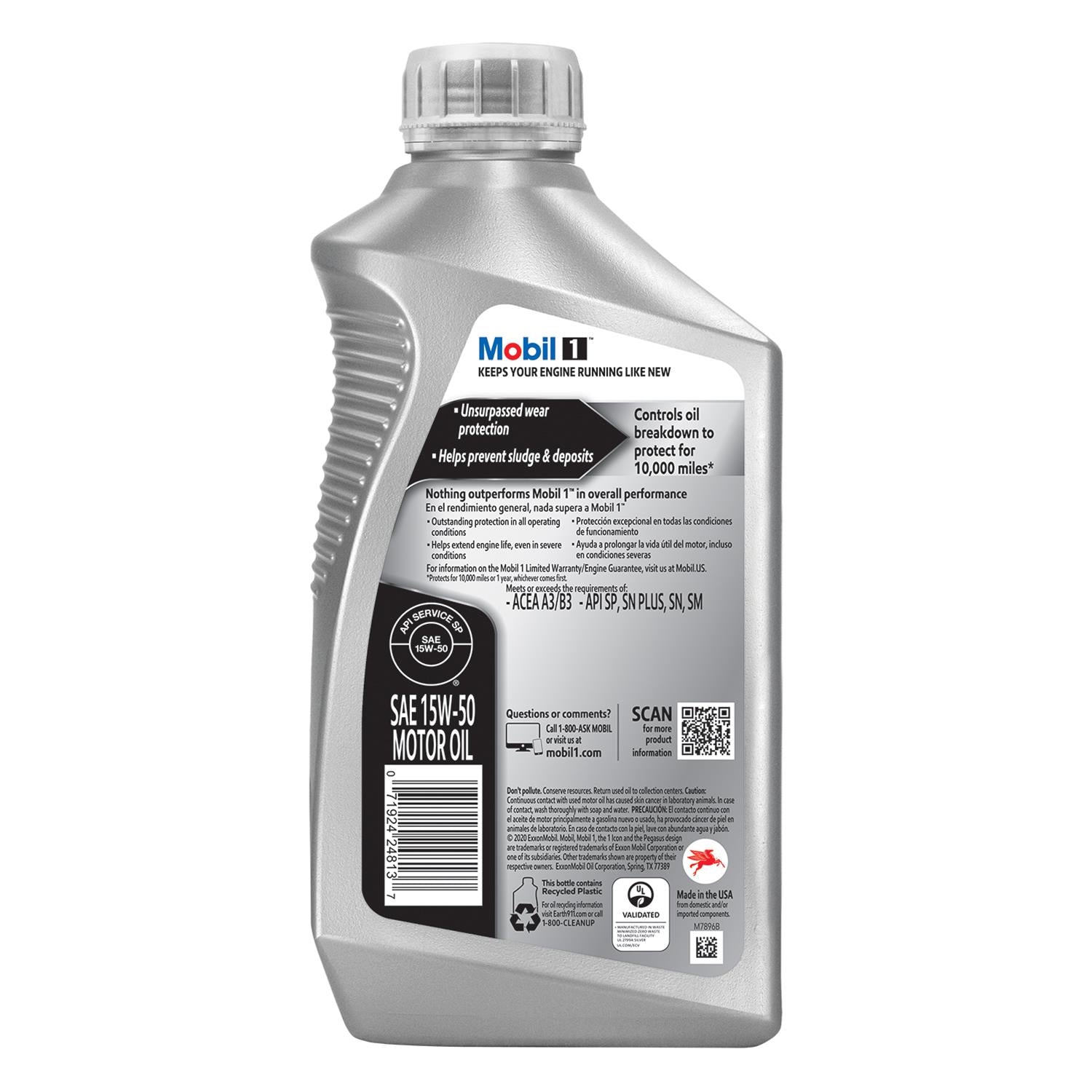 Mobil 1  15W50 Synthetic Motor Oil 1 Case Of 6 Quarts #122377