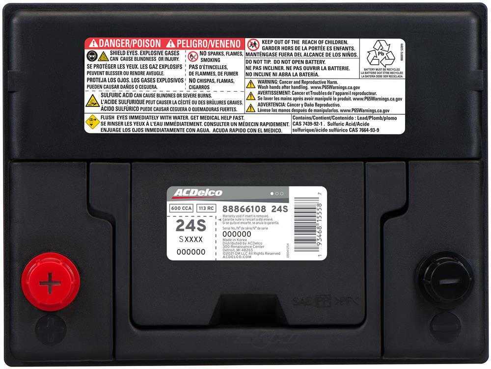 Brand New A-C Delco 24S Battery - 600CCA-07-2020 GS350 - 1988-2009 Galant