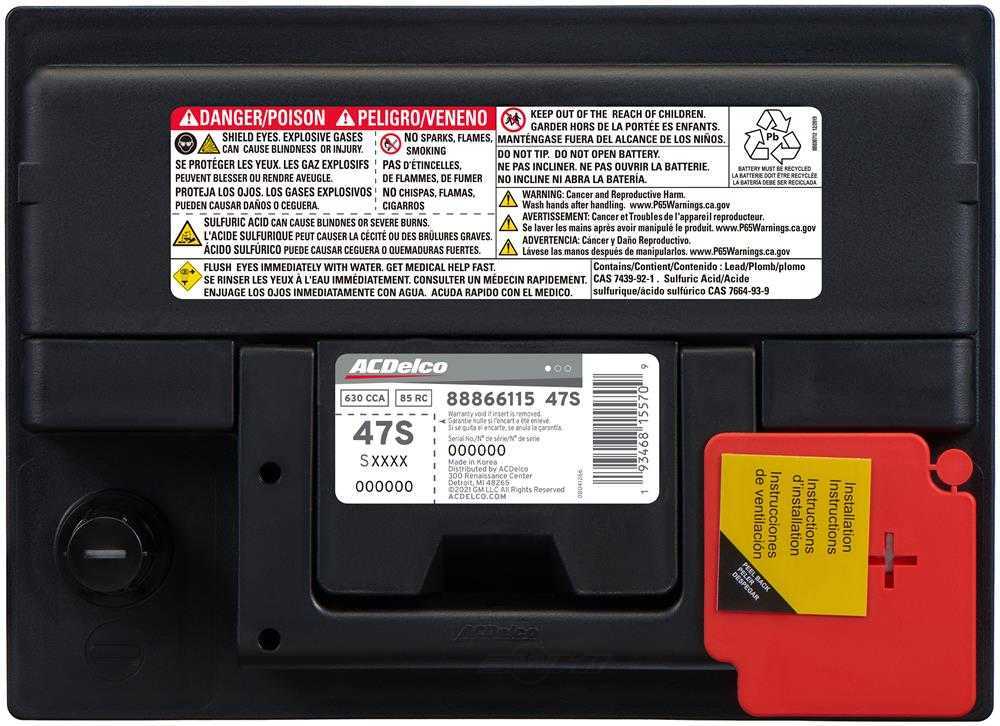 Brand New A-C Delco 47S Battery - 630CCA- 13-2022 Encore 17-2025 Civic