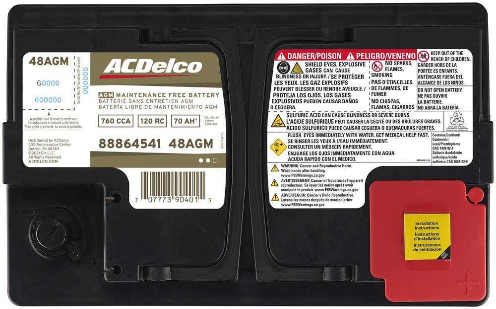 Brand New A-C Delco 48AGM Battery - 760CCA - 18-2026 Trax ,Tahoe -  17-2025 Escape