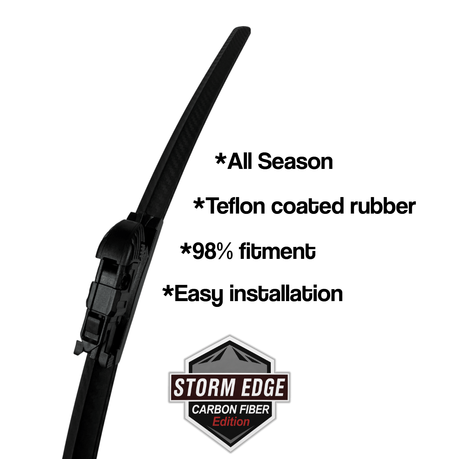Storm Edge Premium Set of 20" & 20" Carbon Fiber Wiper Blades - No Adapter's Needed