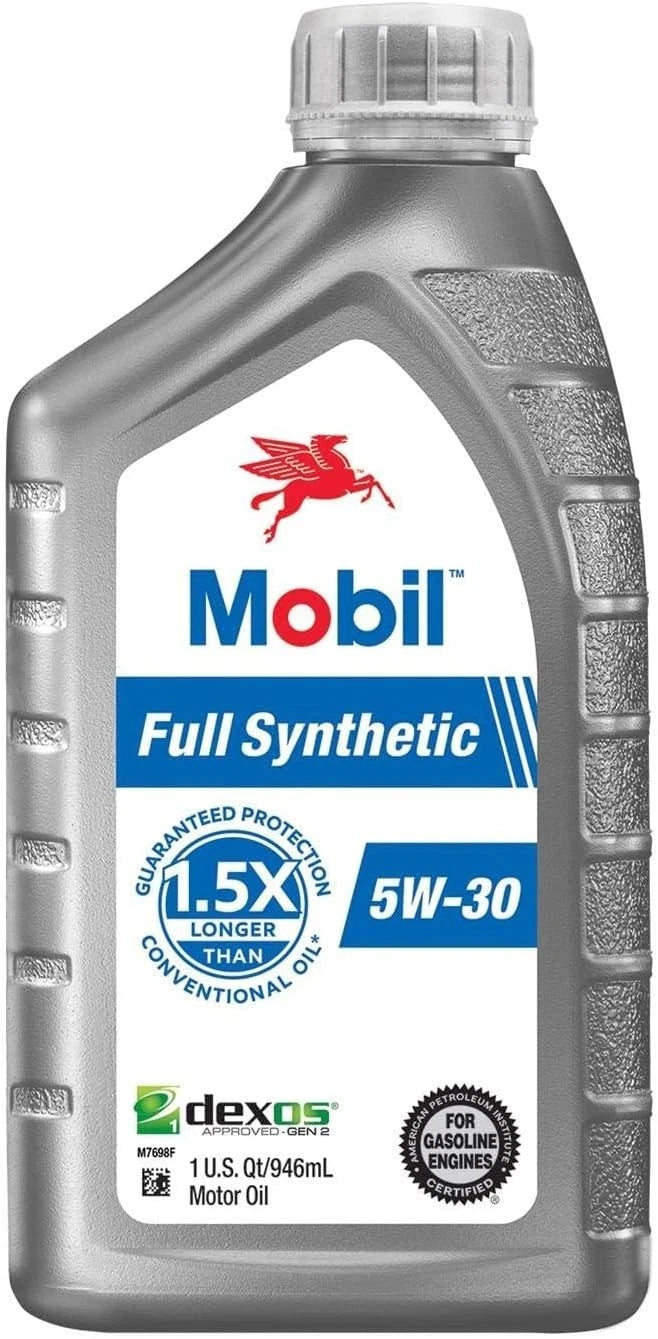 MOBIL Motor Oil: Synthetic, 1 qt Size, 5W-30, Full Synthetic , Case Of 6 Quarts 125195