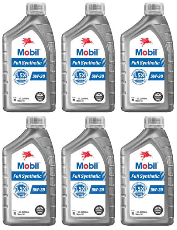 MOBIL Motor Oil: Synthetic, 1 qt Size, 5W-30, Full Synthetic , Case Of 6 Quarts 125195