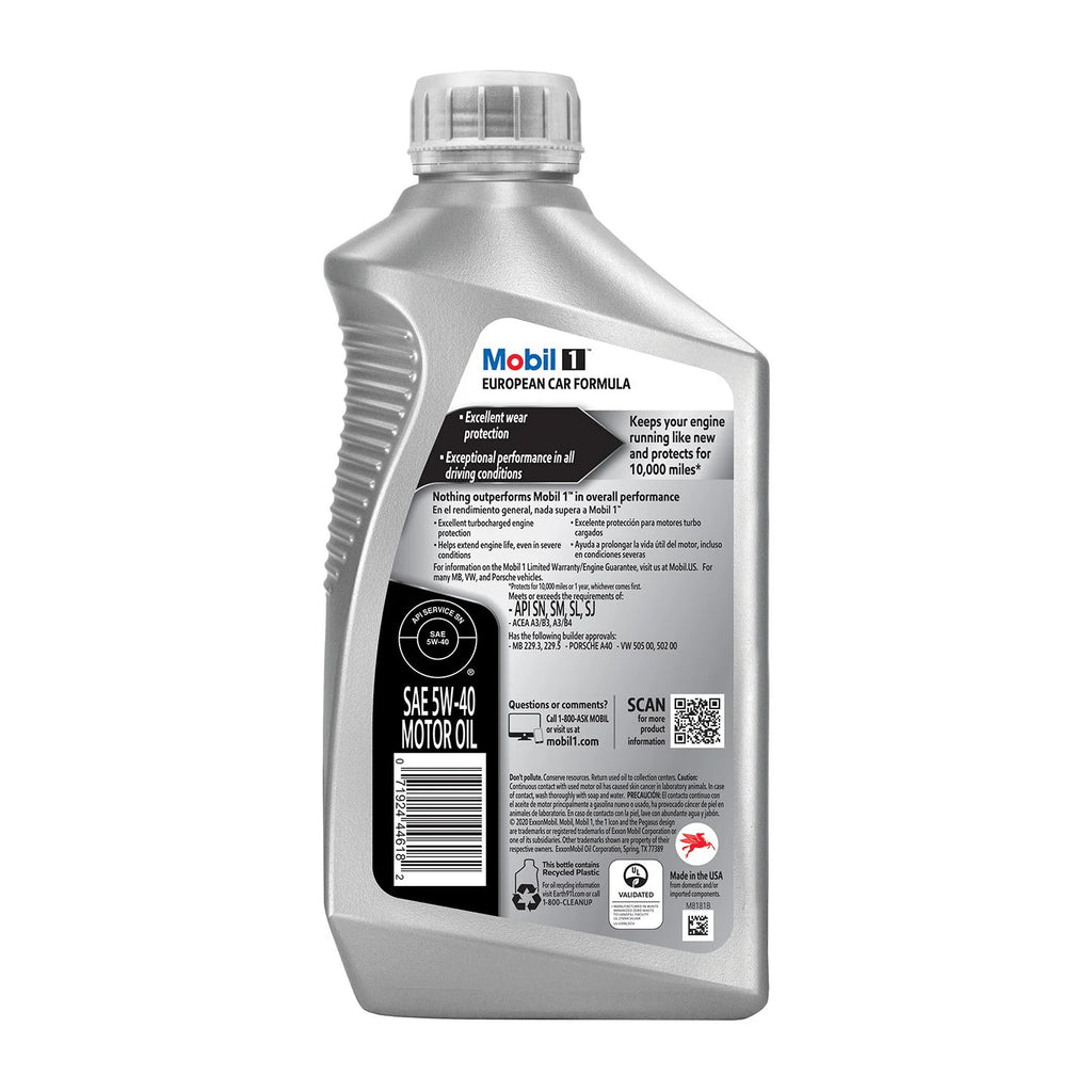 Mobil 1 FS European Car Formula Full Synthetic Motor Oil 5W-40, 6 Pack of 1 Qt.