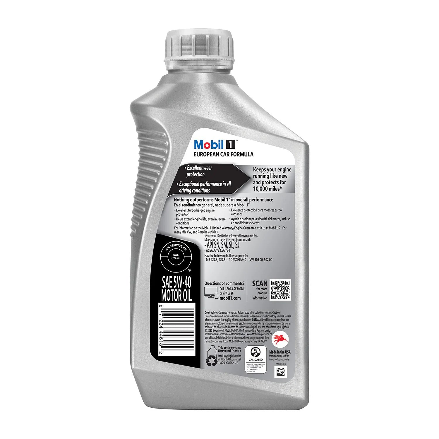 Mobil 1 FS European Car Formula Full Synthetic Motor Oil 5W-40, 6 Pack of 1 Qt.