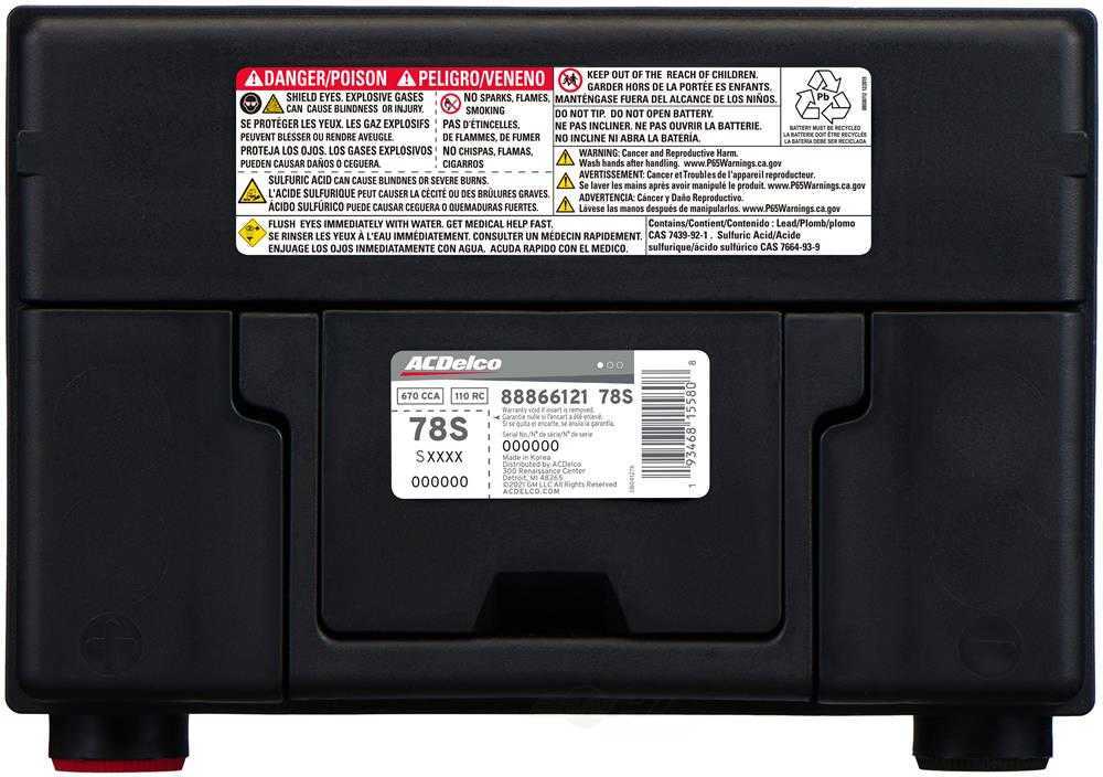 Brand New A-C Delco 78S Battery - 670CCA-110RC - 99-2007 Siverado - 03-09 Topkick