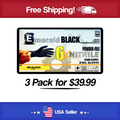 6 Mil Black Nitrile Gloves Disposable Heavy Duty Powder Free Latex Free LG. 3 Box Bundle