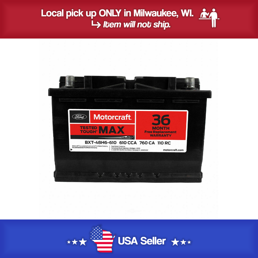 Brand New Vehicle Battery-Tested Tough Max Battery Motorcraft BXT-48H6610 - 36 Month