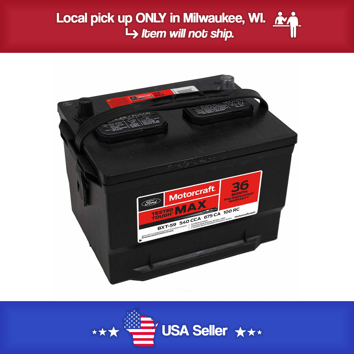 Brand New Battery Motorcraft BXT59 - 36 Month Warranty