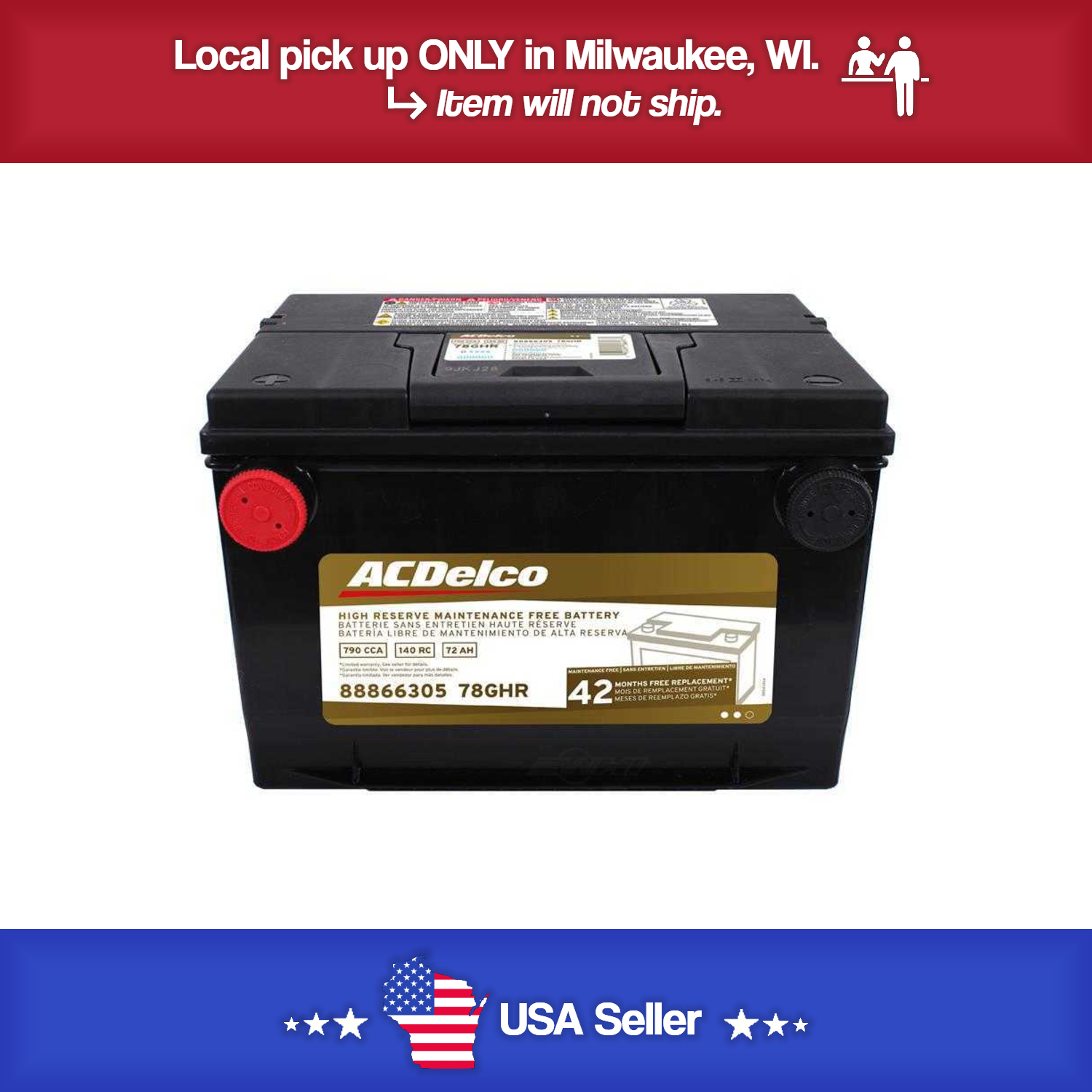 Brand New A-C Delco 78GHR Gold Battery - 790CCA - 99-2007 Silverado - 03-2009 Topkick