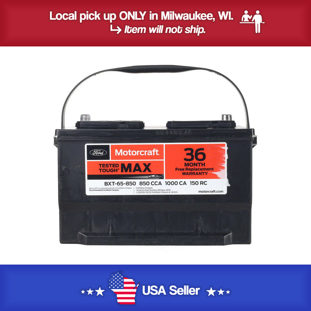Brand New Vehicle Battery-Tested Tough Max Battery Motorcraft BXT-65-850-36 Month