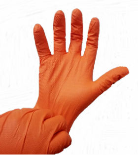 8 Mil Orange Nitrile Gloves Disposable Heavy Duty Powder Free Latex Free XL 3 BX Bundle