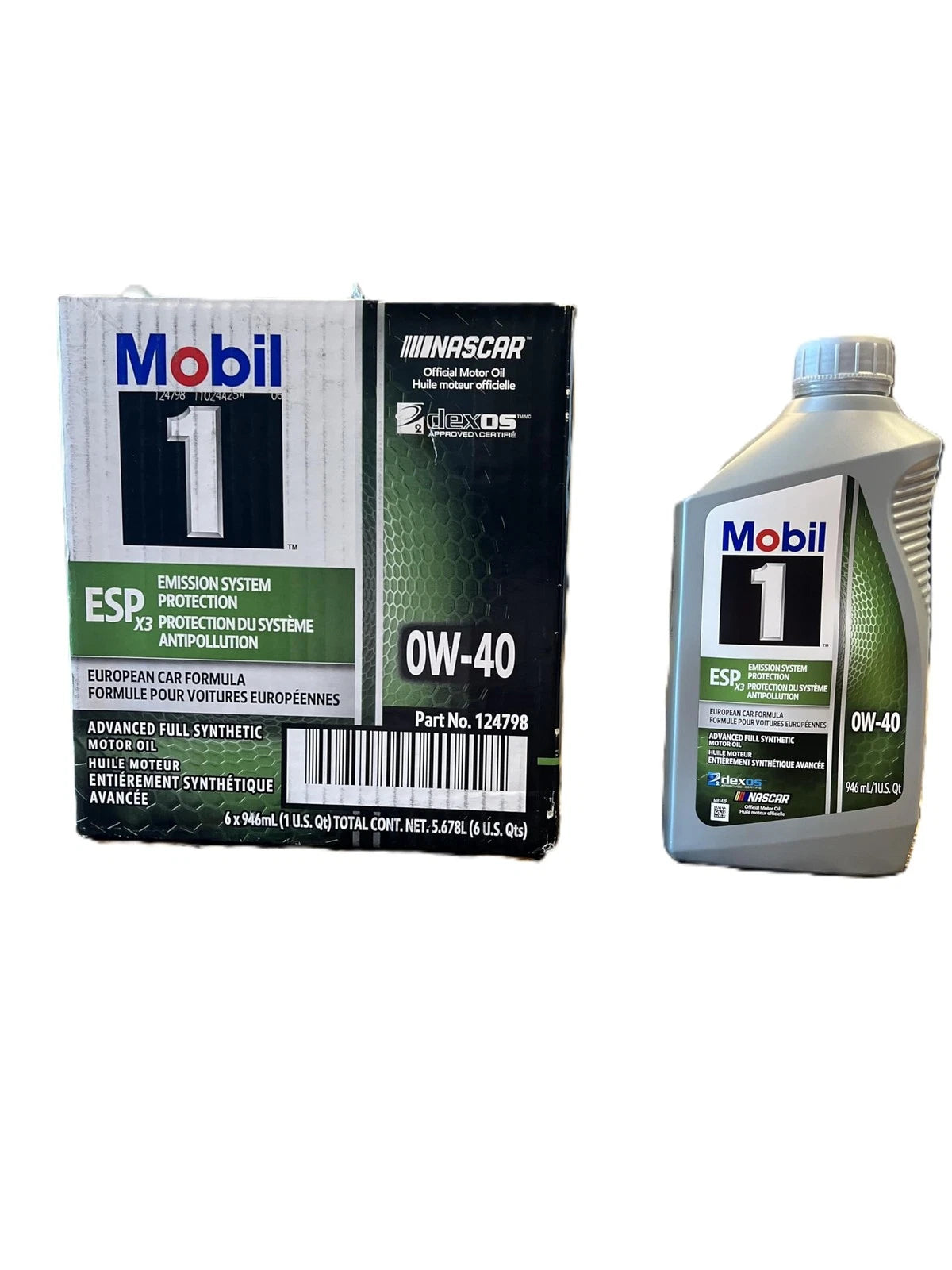 Mobil 1 Full Synthetic 0W40 Engine Oil for High Performance Vehicles - Case of 6 Quarts