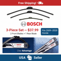 Bosch Clear Advantage Wiper Blade Set – 2 Front + 1 Rear – Fits 2009–2020 Honda Fit