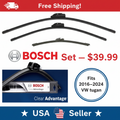 Bosch Clear Advantage Wiper Blade Set – 2 Front + 1 Rear – Fits 2016–2024 VW Tiguan